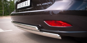 Lexus RX270/350/450 защита заднего  бампера d75х42/75х42 овалы LRXZ-000414
